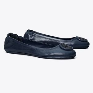 Tory Burch Navy Minnie Ballet Flats